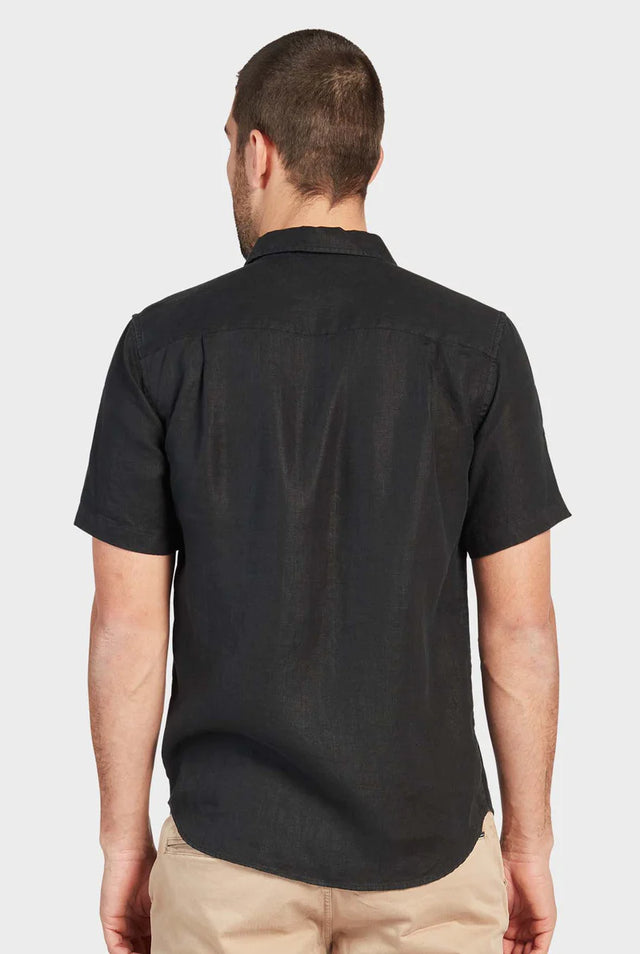 Hampton S/S Linen Shirt - Black-Shirts-Academy Brand-S-UPTOWN LOCAL