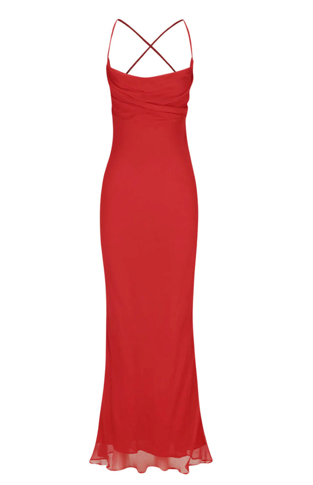 Margot Lace Back Bias Maxi Dress - Sailor Red-Dresses-Shona Joy-6-UPTOWN LOCAL