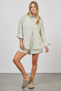 Womens Hampton Linen Shirt - Sage Green-Shirts-Academy Brand-XS-UPTOWN LOCAL