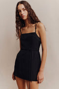Vento Open Back Knotted Mini Dress - Black-Dresses-Shona Joy-6-UPTOWN LOCAL