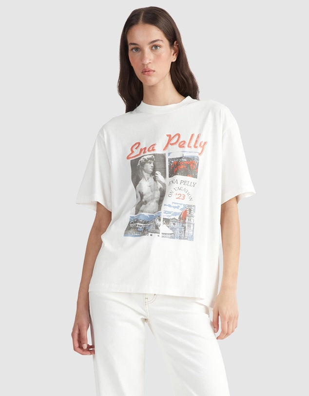 On Vacation Relaxed Tee - Vintage White-ENA PELLY-6-UPTOWN LOCAL