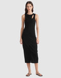 Bronte Cut Out Rib Dress - Black-ENA PELLY-6-UPTOWN LOCAL