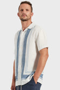 Charlie Short Sleeve Shirt - White / Blue-Shirts-Academy Brand-S-UPTOWN LOCAL