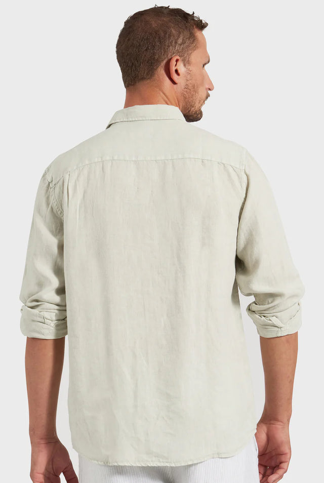 Hampton Linen Shirt - Sage-Shirts-Academy Brand-S-UPTOWN LOCAL