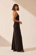Lydie Chain Halter Maxi Dress - Black-Shona Joy-6-UPTOWN LOCAL