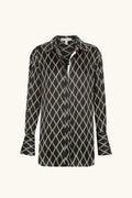 Corde Silk Contrast Relaxed Shirt - Black / Cream-Shirts & Tops-Shona Joy-6-UPTOWN LOCAL