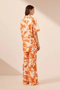 Casa Short Sleeve Relaxed Shirt - Tangerine / Ivory-Shona Joy-6-UPTOWN LOCAL