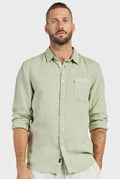 Hampton Linen Shirt - Silver Green-Shirts-Academy Brand-S-UPTOWN LOCAL