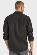 Mick Linen Shirt - Black-Shirts-Academy Brand-S-UPTOWN LOCAL