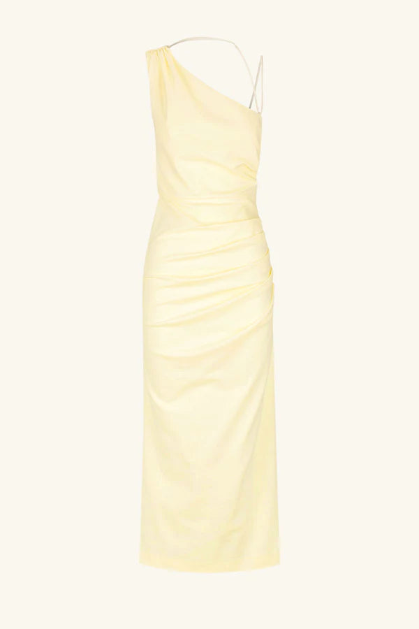 Lani Gathered Midi Dress Vanilla-Dresses-Shona Joy-6-UPTOWN LOCAL