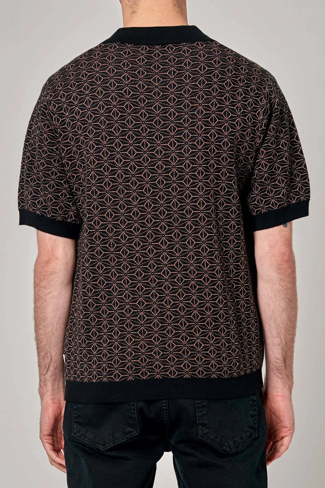 Bowler Pattern Knit Shirt Brown-Knitwear-Rolla's-S-UPTOWN LOCAL