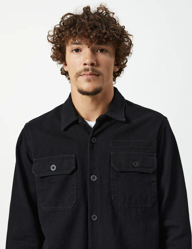 Overshirt - Black-Jackets-Mr. Simple-S-UPTOWN LOCAL