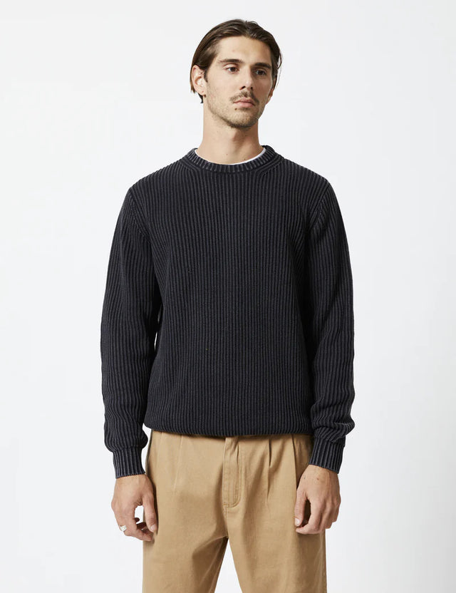 Fisher Knit - Black-Jumpers-Mr. Simple-S-UPTOWN LOCAL