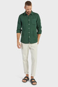 Hampton Linen Shirt - Sherwood Green-Shirts-Academy Brand-S-UPTOWN LOCAL