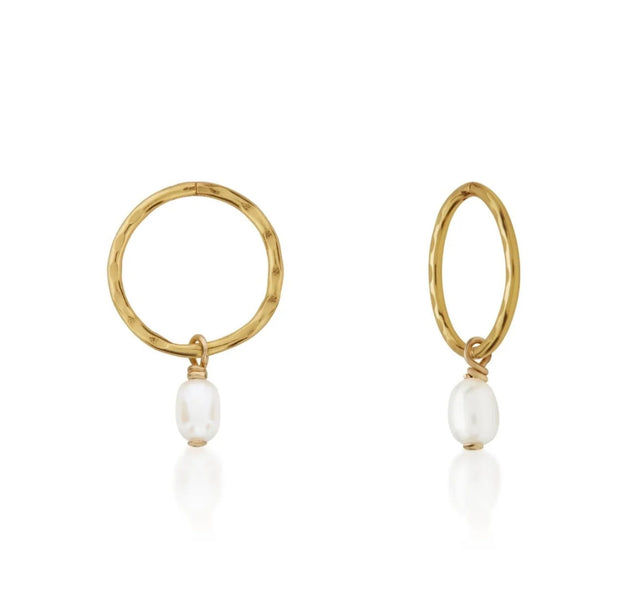SAINT VALENTINE - Mini Pearl Hoops - Gold-Jewellery-Saint Valentine-UPTOWN LOCAL
