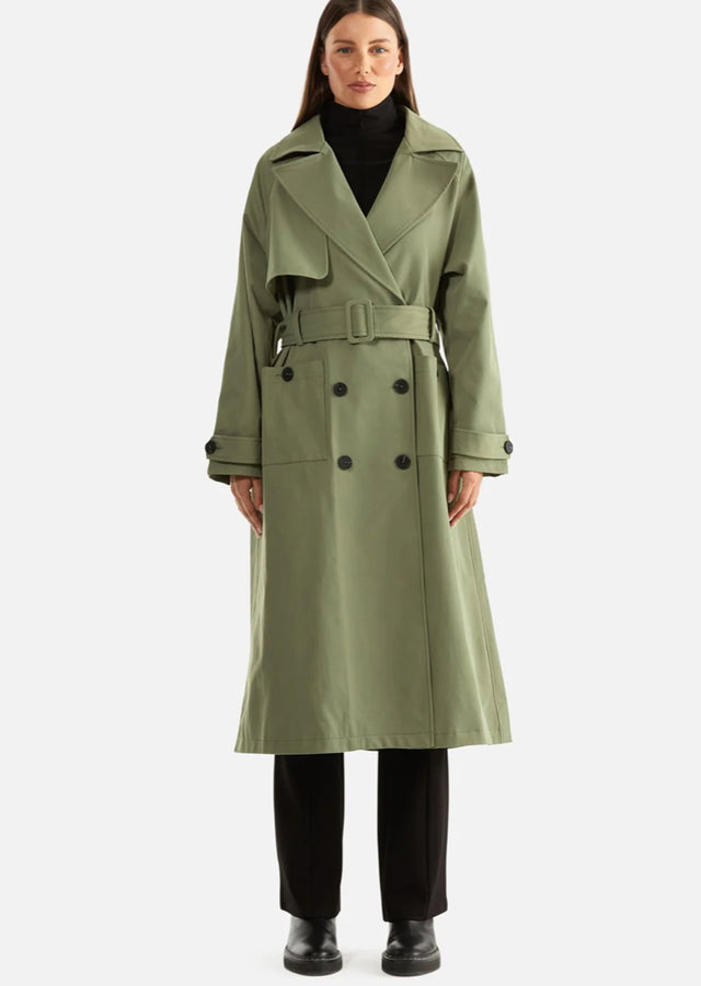 ENA PELLY - Carrie Trench Coat Forest-Coats & Jackets-ENA PELLY-6-UPTOWN LOCAL