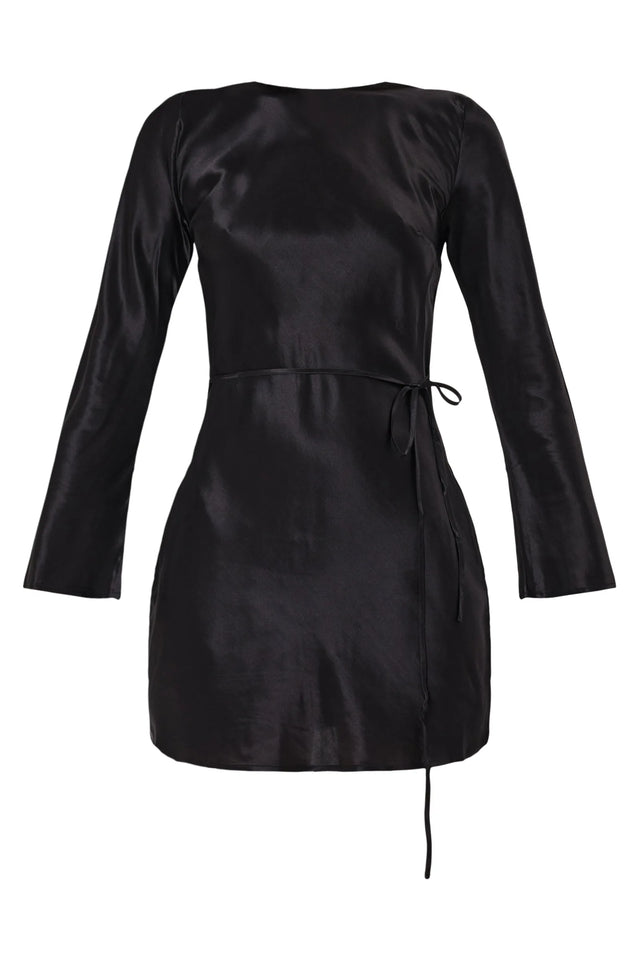 ROLLAS -Bettina Silk Dress - Black-Dresses-Rolla's-6/XS-UPTOWN LOCAL