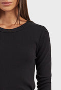 ACADEMY BRAND - Essential Rib Long Sleeve - Black-Shirts & Tops-Academy Brand Womens-XS-UPTOWN LOCAL