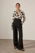 SHONA JOY - Micah Silk Relaxed Shirt - Black/Multi-Shirts & Tops-Shona Joy-6-UPTOWN LOCAL