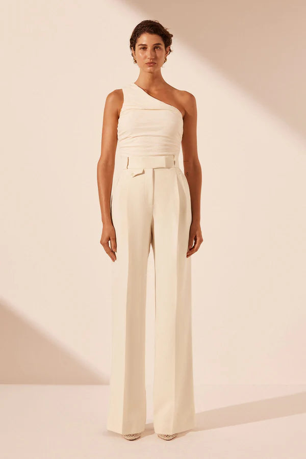 SHONA JOY - Irena High Waisted Tailored Pant - Rice-Pants-Shona Joy-6-UPTOWN LOCAL