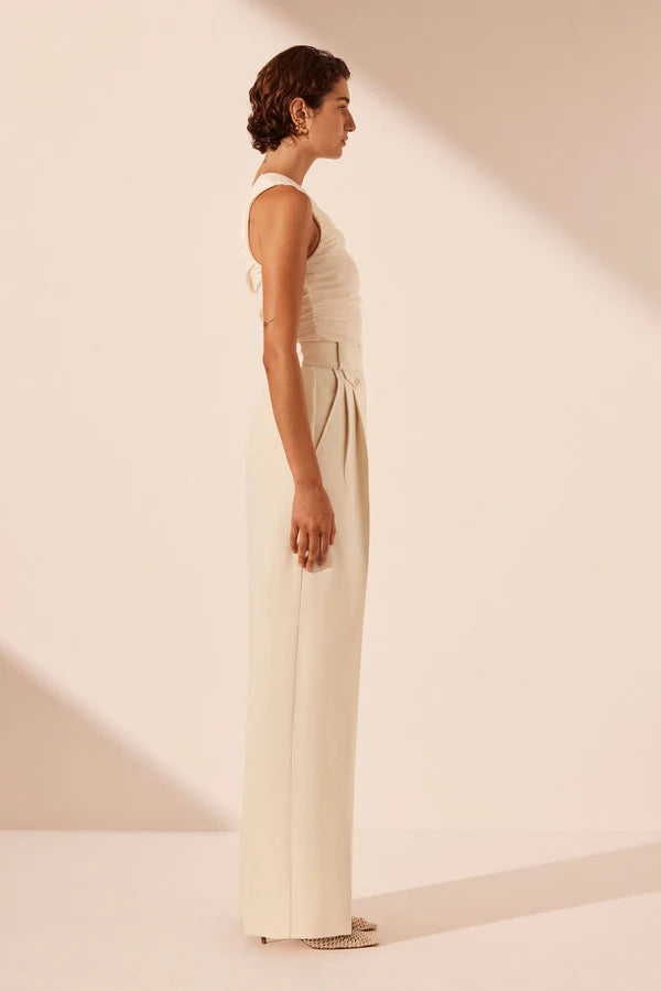 SHONA JOY - Irena High Waisted Tailored Pant - Rice-Pants-Shona Joy-6-UPTOWN LOCAL