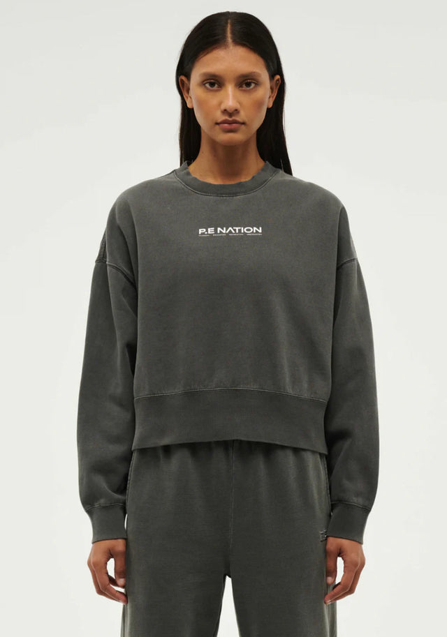 PE NATION - Purpose Sweat - Washed Gunmetal-Jumpers-PE Nation-XS-UPTOWN LOCAL