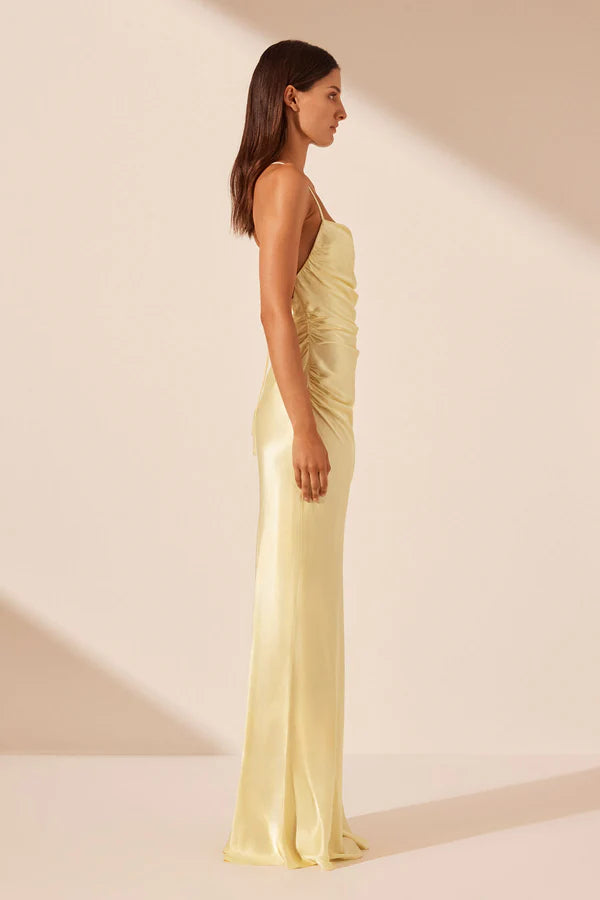 SHONA JOY - La Lune - Lace back Maxi Dress - Lemon-Dresses-Shona Joy-6-UPTOWN LOCAL