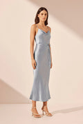 SHONA JOY - La Lune - Bias Cowl Midi Dress - Powder Blue-Dresses-Shona Joy-6-UPTOWN LOCAL