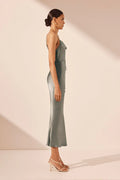 SHONA JOY - La Lune - Bias Cowl Midi Dress - Sage-Dresses-Shona Joy-6-UPTOWN LOCAL