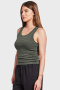 ACADEMY BRAND - Essential Rib Tank - Smoke Pine-Shirts & Tops-Academy Brand Womens-XS-UPTOWN LOCAL