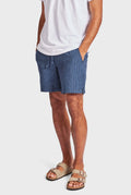 ACADEMY BRAND - Riviera Linen Short - Bluegrass / Navy Stripe-Shorts-Academy Brand-30-UPTOWN LOCAL