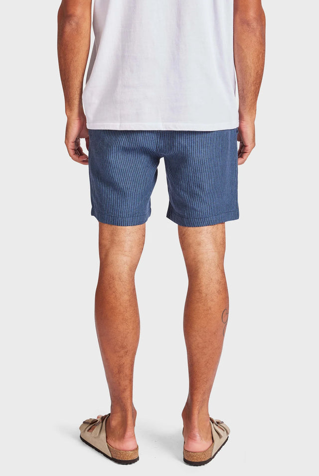 ACADEMY BRAND - Riviera Linen Short - Bluegrass / Navy Stripe-Shorts-Academy Brand-30-UPTOWN LOCAL