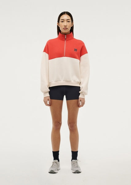 PE NATION - Centre Field Sweat - Whisper White / Poppy Red-Jumpers-PE Nation-XS-UPTOWN LOCAL