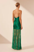 SHONA JOY - Elle Silk Lace Cowl Maxi Dress - Emerald Green-Dresses-Shona Joy-6-UPTOWN LOCAL