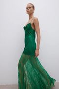 SHONA JOY - Elle Silk Lace Cowl Maxi Dress - Emerald Green-Dresses-Shona Joy-6-UPTOWN LOCAL