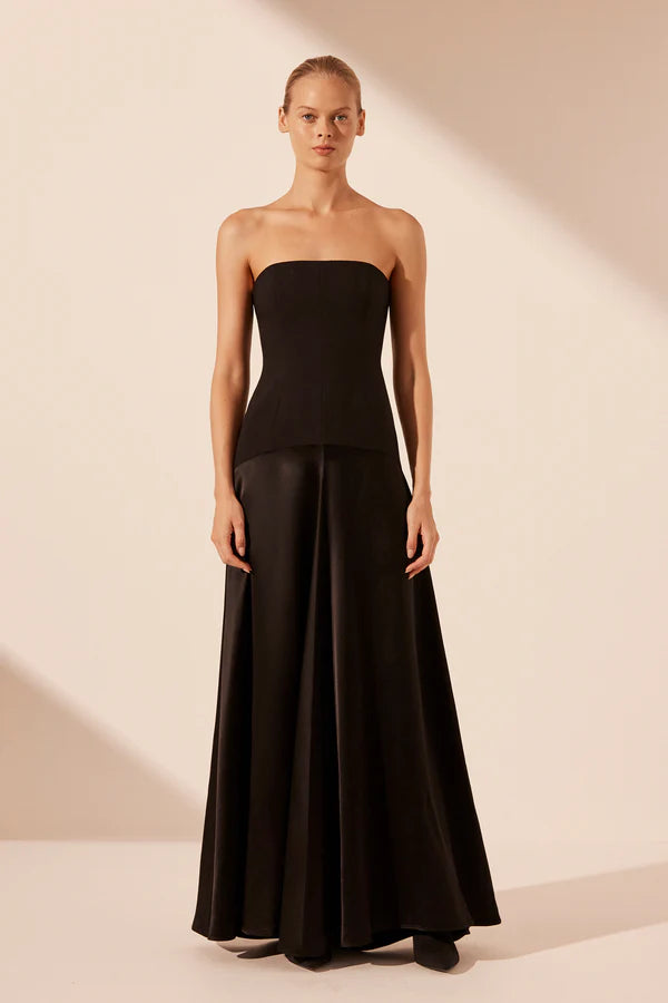 SHONA JOY - Adri Strapless Panelled Maxi - Black-Dresses-Shona Joy-6-UPTOWN LOCAL