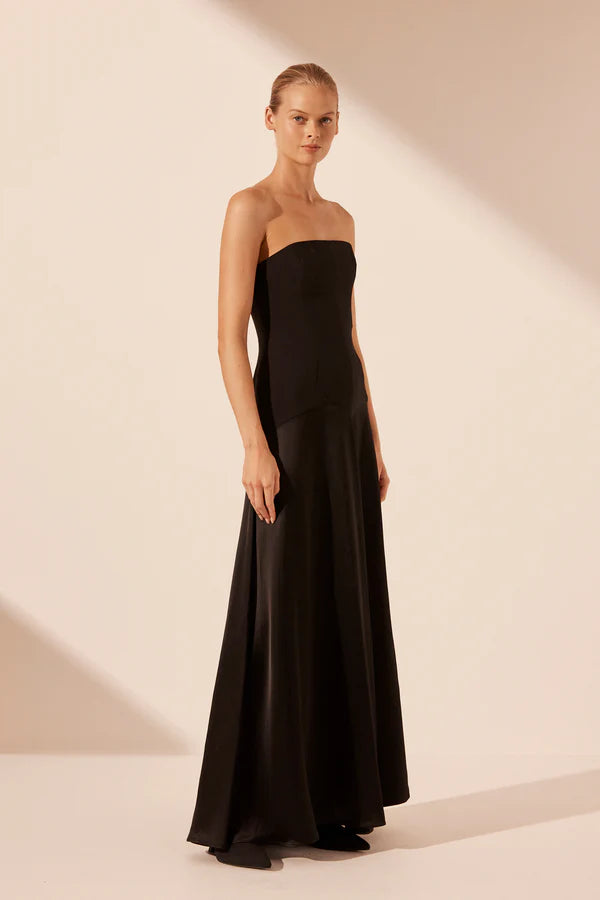 SHONA JOY - Adri Strapless Panelled Maxi - Black-Dresses-Shona Joy-6-UPTOWN LOCAL