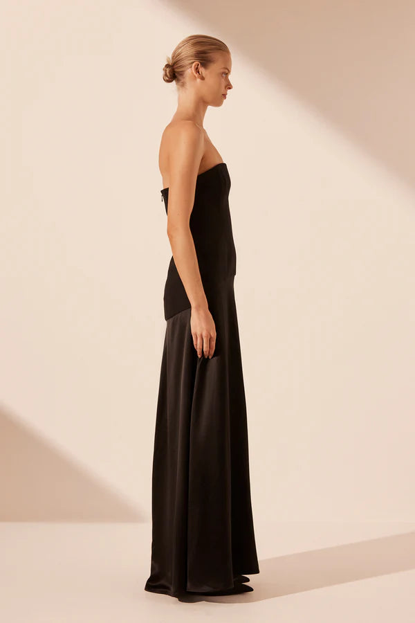 SHONA JOY - Adri Strapless Panelled Maxi - Black-Dresses-Shona Joy-6-UPTOWN LOCAL