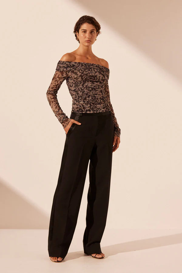 SHONA JOY - Adri Tuxedo Side Panel Pant - Black-Pants-Shona Joy-6-UPTOWN LOCAL