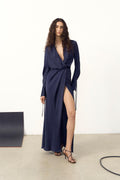 SHONA JOY - Shae Draped Shirt Maxi Dress - Aegean Blue-Dresses-Shona Joy-6-UPTOWN LOCAL