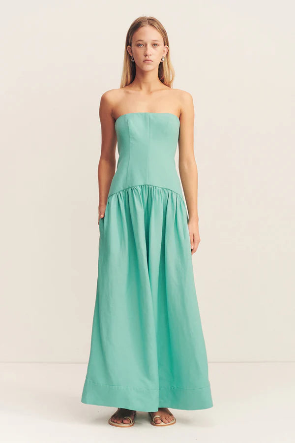 SHONA JOY - Alec Strapless Panelled Maxi Dress - Pool-Dresses-Shona Joy-6-UPTOWN LOCAL