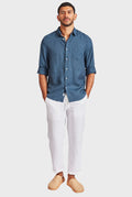 ACADEMY BRAND - Rory Linen - Bluegrass / Navy-Shirts-Academy Brand-S-UPTOWN LOCAL