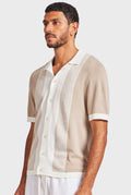 ACADEMY BRAND - Jackson Stripe Knit SS Shirt - Oatmeal-Shirts-Academy Brand-S-UPTOWN LOCAL