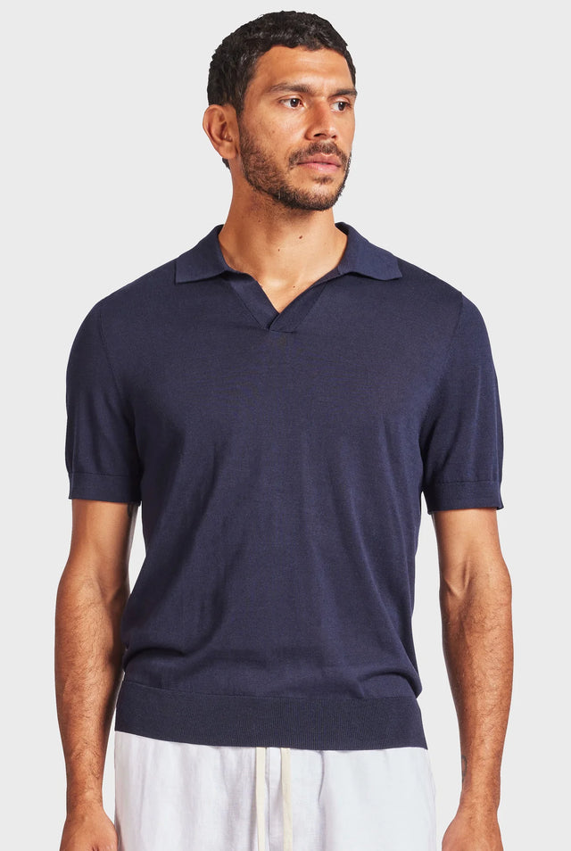 ACADEMY BRAND - Irvine Knit Polo - Navy-Polo-Academy Brand-S-UPTOWN LOCAL