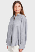 ACADEMY BRAND - Womens Hampton L/S Linen Shirt - Lavender Ash-Shirts & Tops-Academy Brand Womens-XS-UPTOWN LOCAL