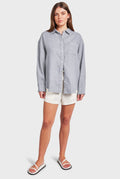 ACADEMY BRAND - Womens Hampton L/S Linen Shirt - Lavender Ash-Shirts & Tops-Academy Brand Womens-XS-UPTOWN LOCAL