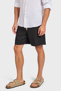 ACADEMY BRAND - Jeff Linen Short - Black-Shorts-Academy Brand-30-UPTOWN LOCAL