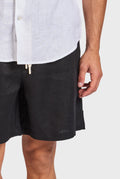 ACADEMY BRAND - Jeff Linen Short - Black-Shorts-Academy Brand-30-UPTOWN LOCAL