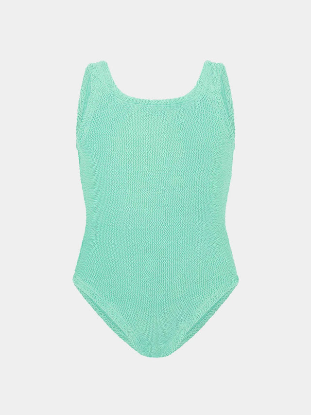 HUNZA G - Kids Classic Swim (7-12) - Metallic Mint-Swimwear-Hunza G-UPTOWN LOCAL