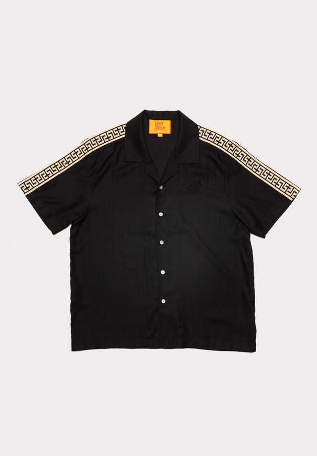 SOMETHING VERY SPECIAL - Geo Resort Shirt - Black / Cream-Shirts & Tops-Something Very Special-XS-UPTOWN LOCAL